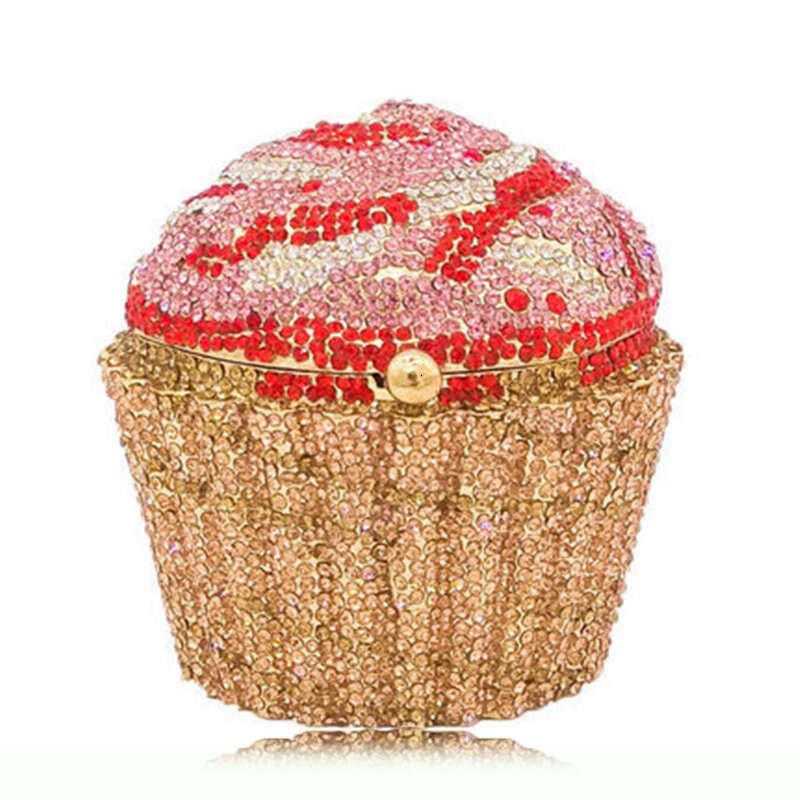 Dinner Bag BL Small Cake Ice Cream Full Metal Diamond Embedding Dinner Package Banquet Handbag Dress Women S Bag KQ