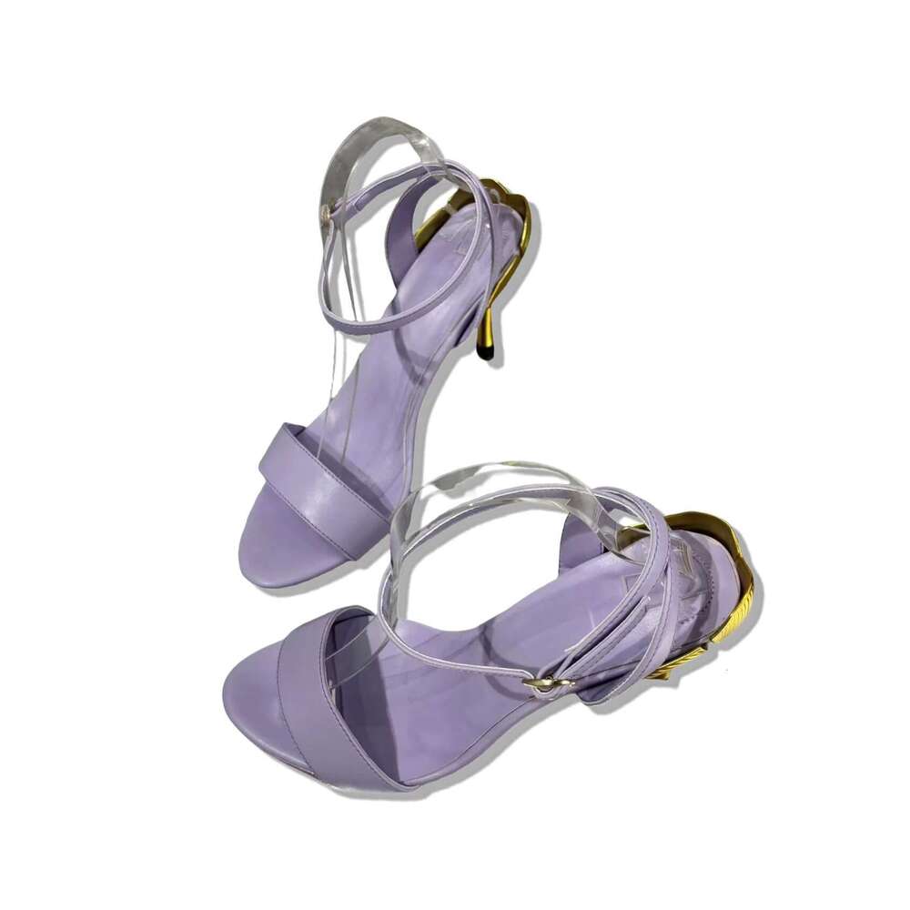 Single Strap High Heels Comfortable and Versatile Women Sexy Sandals Fashionable Gold Heel Daily Banquet Shoes