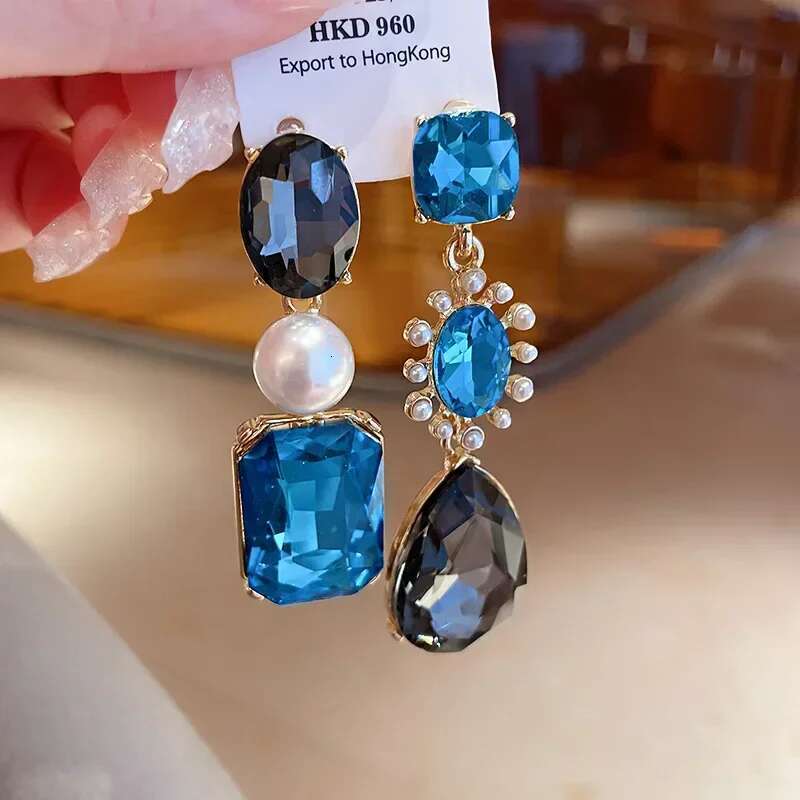 3 Pcs French Light Jewelry Set For Women Water Drop Rhinestone Pearl Necklace Fashion High Sense Accessories Sets Wedding