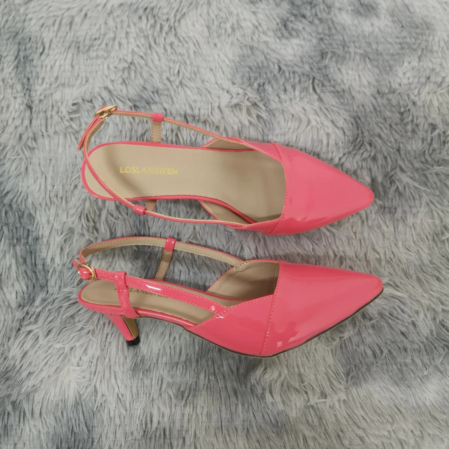 Women Sandals 2025 Summer Pointed Toes High Heels Sexy 5cm Low Heels Casual Back Strap Pumps Red Dance Wedding Shoes Large Size 250428