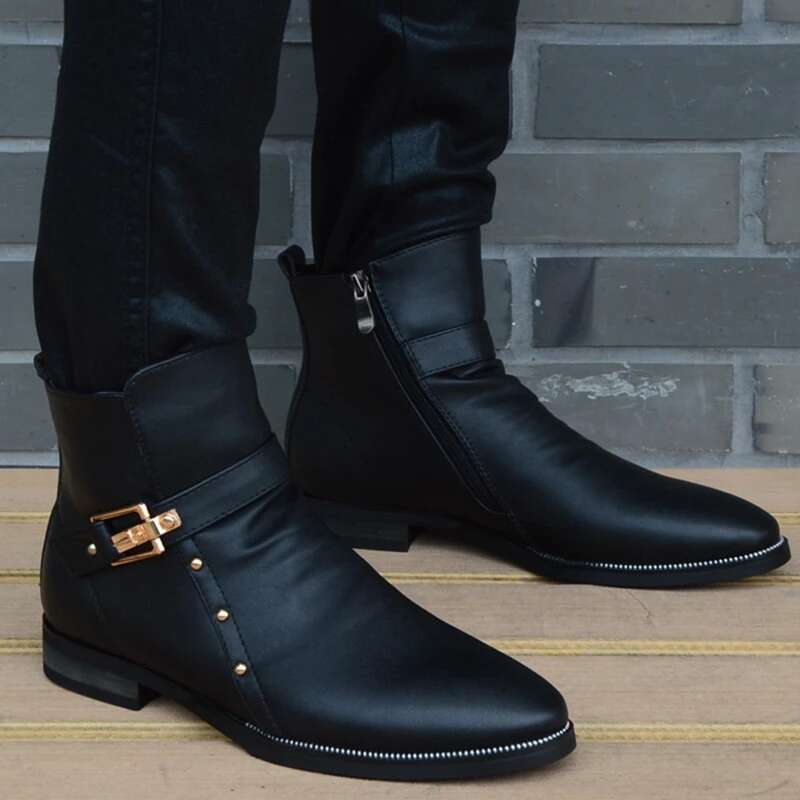 New Fashion Men Genuine Leather Men's British Autumn Winter Warm Plush Ankle Boots Man Casual Shoes Zapatos Man Hombre