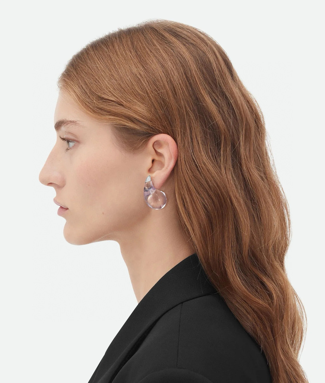 Light French vintage clear drop earrings ins Wind recommended acrylic oval stud earrings250422