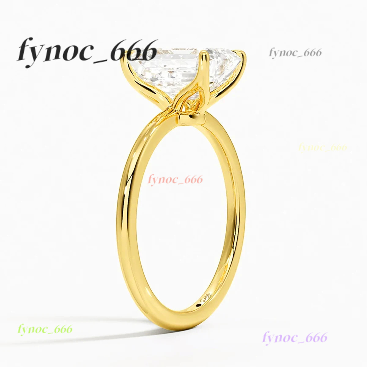 Szjinao 100% Real Emerald Cut Moissanite Ring 14k Gold 1ct 2ct 3ct Wedding Eternity Jewelry For Women Certified Engagement Gifts