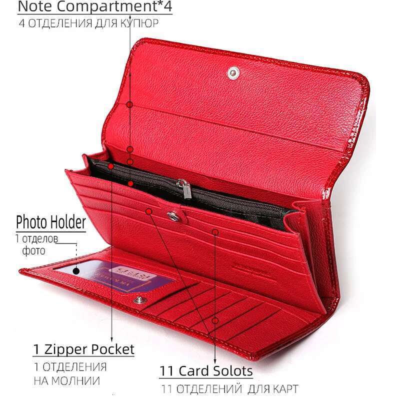 Free Gift Women Leather Wallet Long Ladies 3 Folders Clutch Money Bag Design Purse Fashion Ae605-25