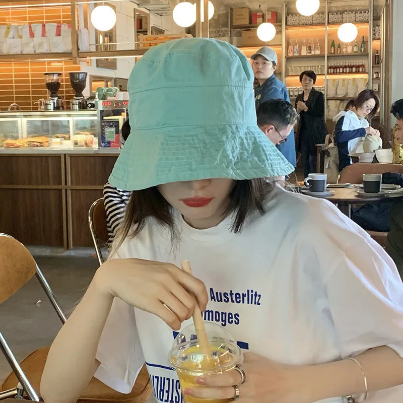 Solid color womens fisherman hat ultra-thin folding wide conical bucket hat suitable for girls and women outdoors UV protection sun hat 250430