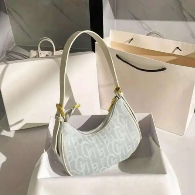Stylish Casual Underarm Letter Embroidery Baguette Bag, Women's Everyday Shoulder Bag & Purse