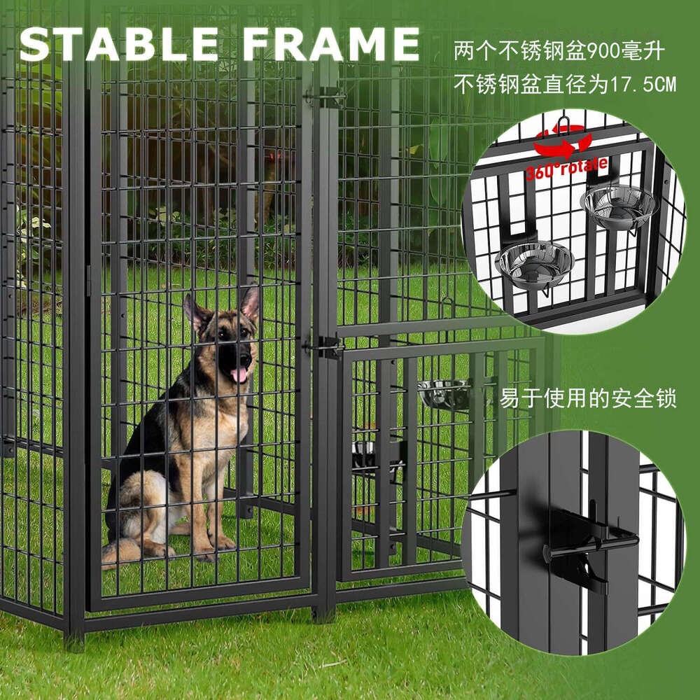 Large cage with roof, cage, windproof, rain proof, UV blocking, outdoor chicken, rabbit, dog shed, home