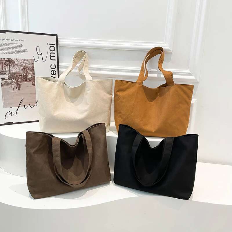 Frosted Vintage Women S Large Capacity Shoulder Bag Solid Color Simple Casual Commuter Bags Autumn Retro Shopper Totes Bag