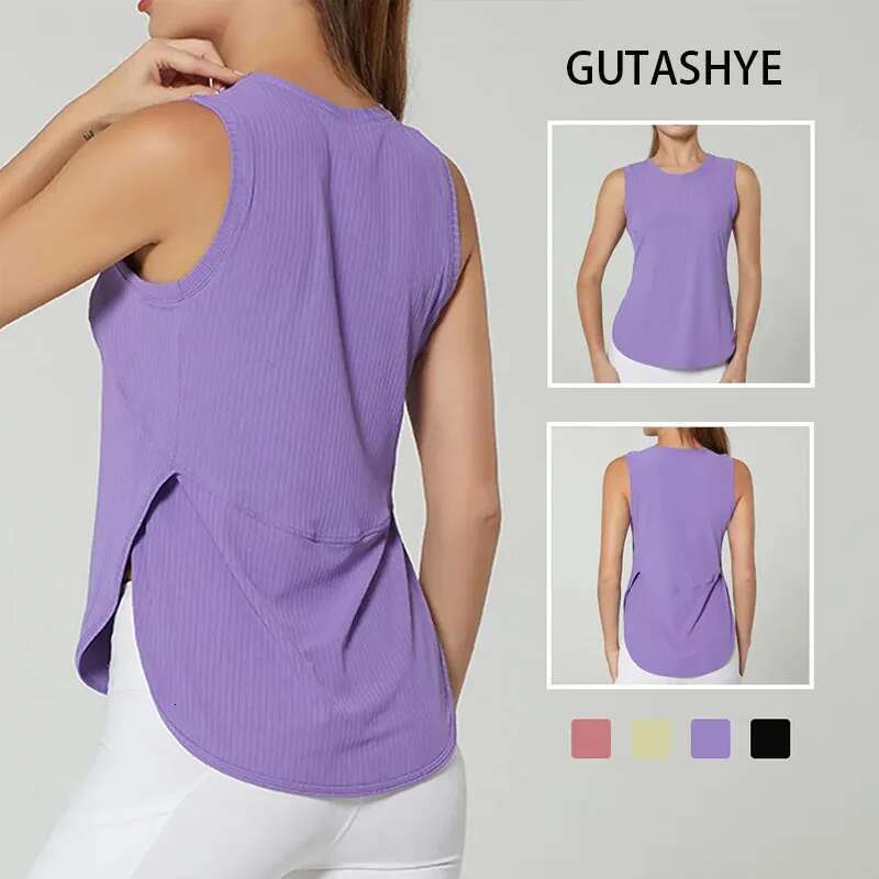 GUTA S-Xl Women Quick Dry Shirts Back Gym Women's Fiess Shirt Sleeveless Sports Top Yoga Vest