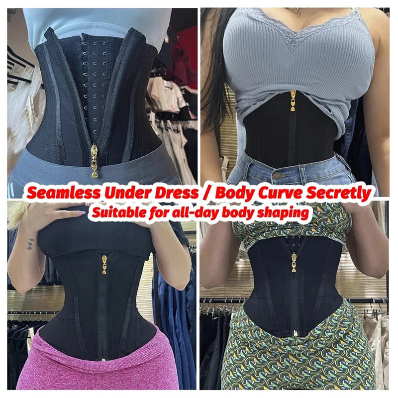 Wire mesh tight corset reduced shape girl Colombian hourglass body sculpture binding with model back shoulder strap Fajas 250430