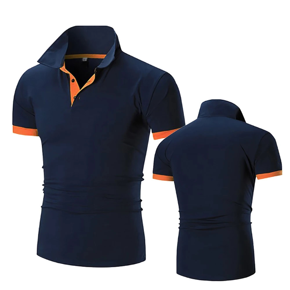 Summer mens collar hollow short sleeved polo shirt breathable business Tshirt clothing 250530