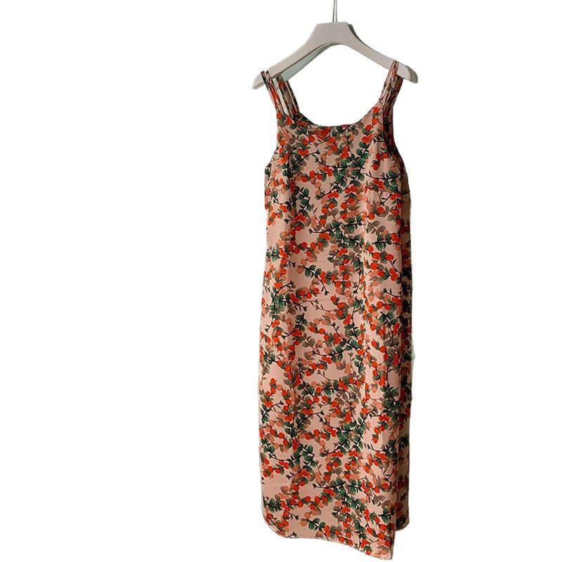 S320 High-end niche oil painting style floral skirt new vest suspender long skirt