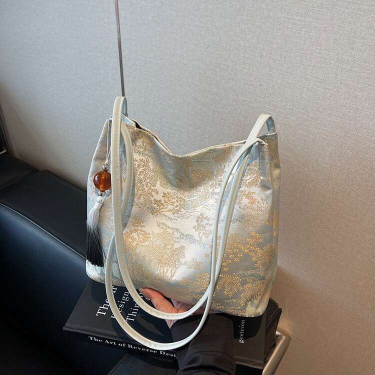 minimalist bucket bag chinese embroidery largecapacity bag womens spring summer 2025 new shoulder crossbody bag