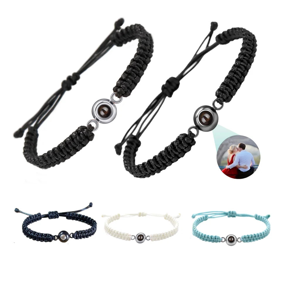 Color Woven Projection Bracelet Personalized Po Projection Bracelet Suitable For Womens/Mens Birthday And Christmas Gifts 250430