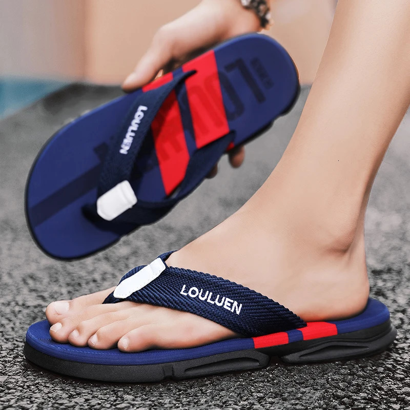 High Quality Fashion Men Flip Flops Summer Beach Flip Flops Men Casual Breathable Antiskid Beach Slippers Men Summer Outdoor 250428
