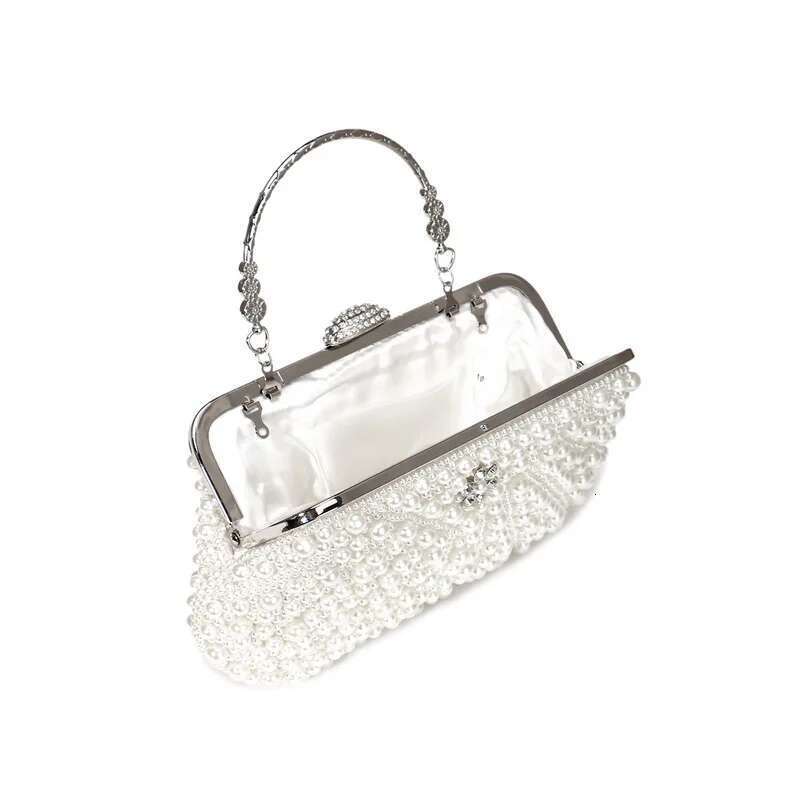 Beading Women Evening Bags Embroidery Shell Flower Dias Prom Clutch With Handle Pearl Handbags