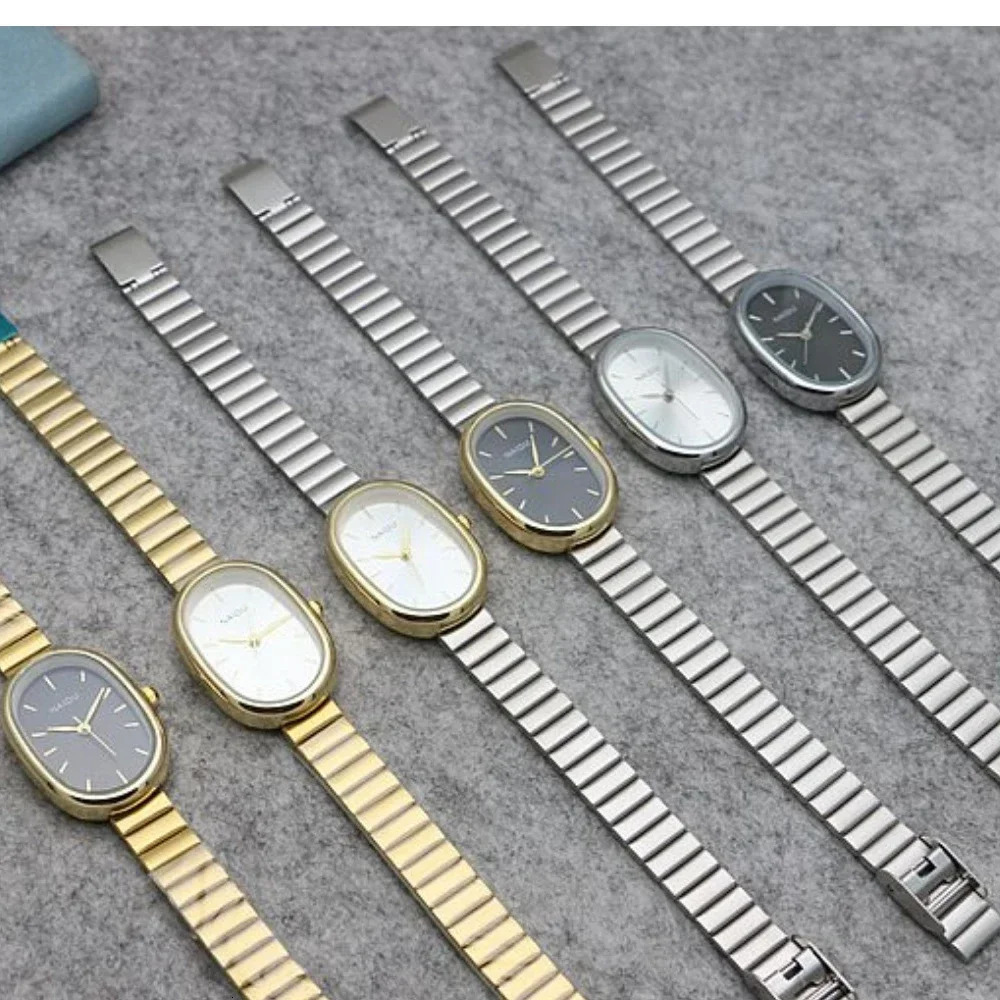 Oval small dial womens quartz watch stainless steel bamboo strap girl student casual fashion gift watch direct 250425