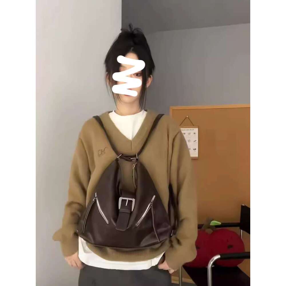 Autumn and winter wasteland style fashionable large capacity for female niche versatile single shoulder crossbody backpack tote bag trend