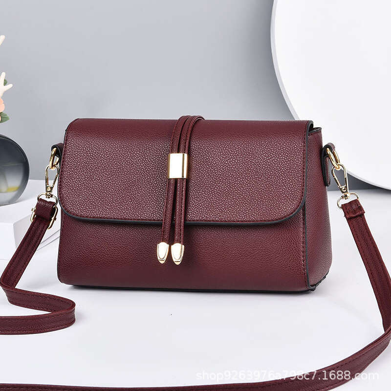 Middle aged small women's new trendy and versatile soft leather shoulder bags, elderly mothers' crossbody bags