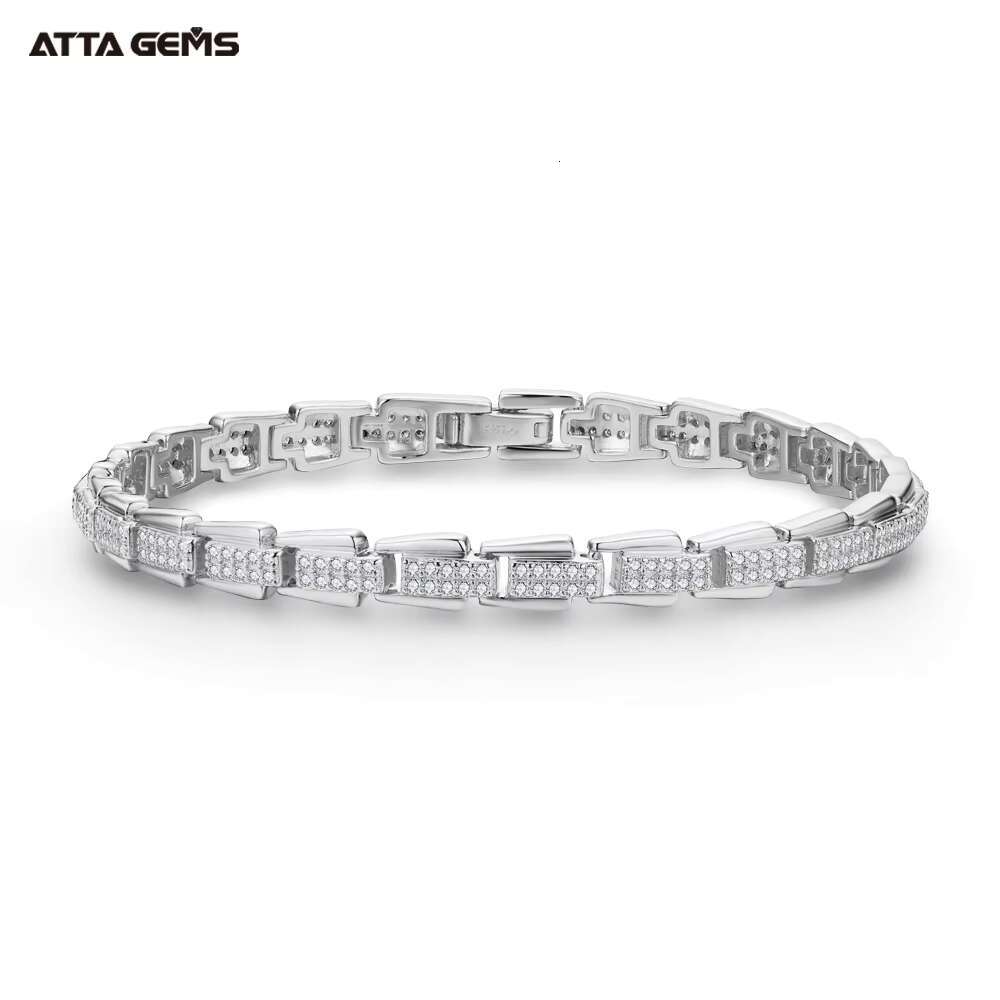 ATTA D Color VVS Moissanite 925 Sterling Silver 18K Gold Plated Bracelet Charm Moissanite Tennis Bracelet High Quality Gift