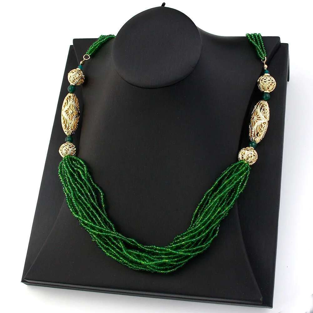 Sunspicems Trendy Moroccan Women Wedding Jewelry Long Beads Necklace Sweater Chain Algeria Handmade Caftan Choker Bride Gift