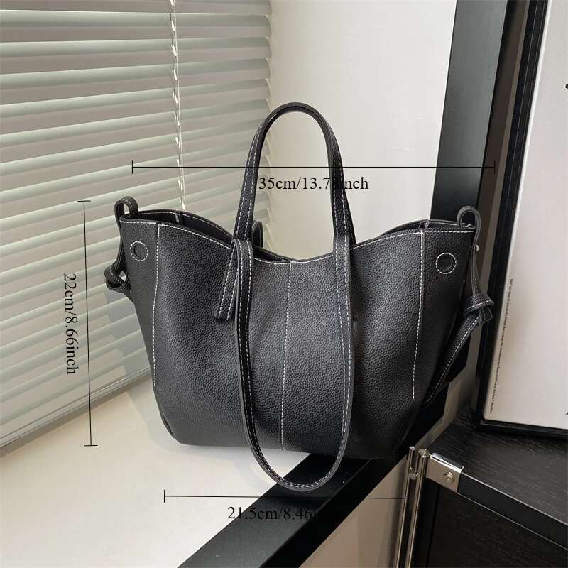 Trend Lychee Pattern Tote Bag, Spring Texture, Large-capacity Commuting To Work, Shoulder Messenger Bag