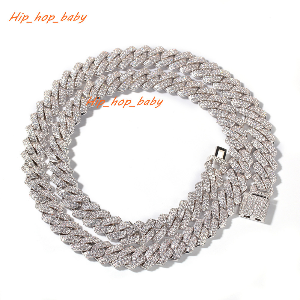 Best Selling 13mm Cuban Link Chain White Gold Chokers Necklace Bracelet Jewelry Hiphop Iced Prong Micro Trendy Geometric Zircon