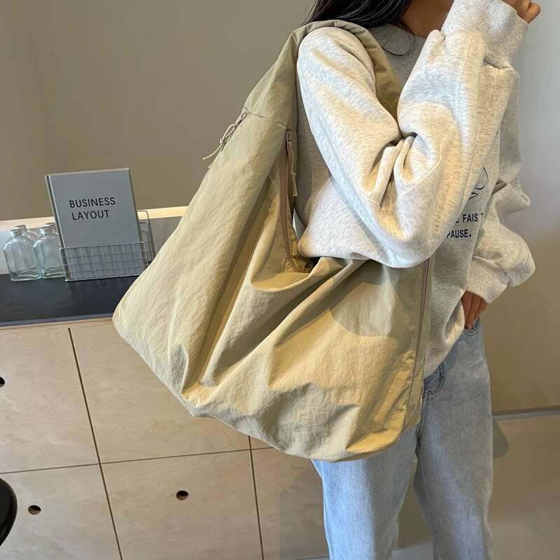 designer bag Women Simple Tote Handbag Large Capacity Solid Color Multi-Pocket Nylon Shoulder Shopping Work Date Bag