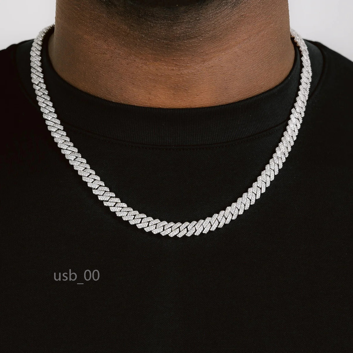 14mm Moissanite Diamond Luxury Cuban Link Chain for Silver Fashionable cuban link chain