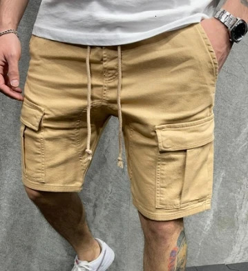 Fashionable summer mens multi pocket workwear shorts loose outdoor casual 250425