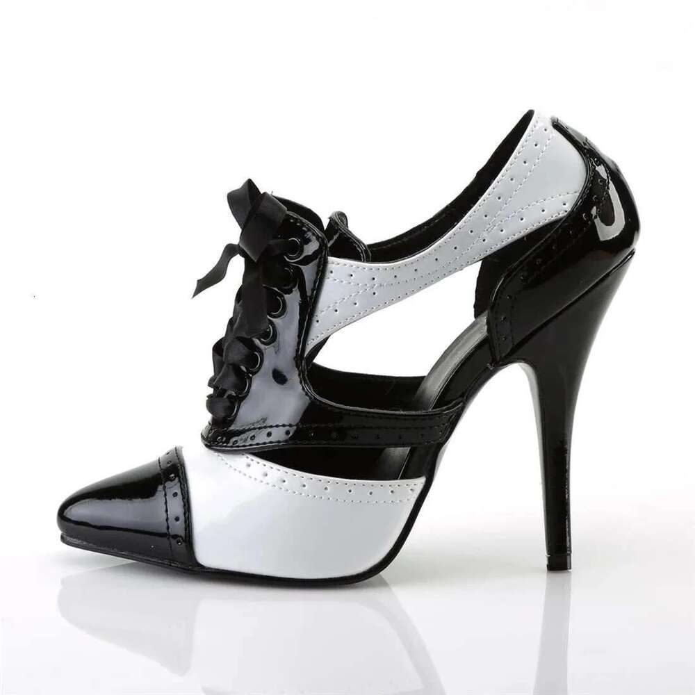 Fashion Colorblock Hollow High Heels Pointed Lace up Sandals Round Toe Thick Soled Sexy Party Dance Shoes Women