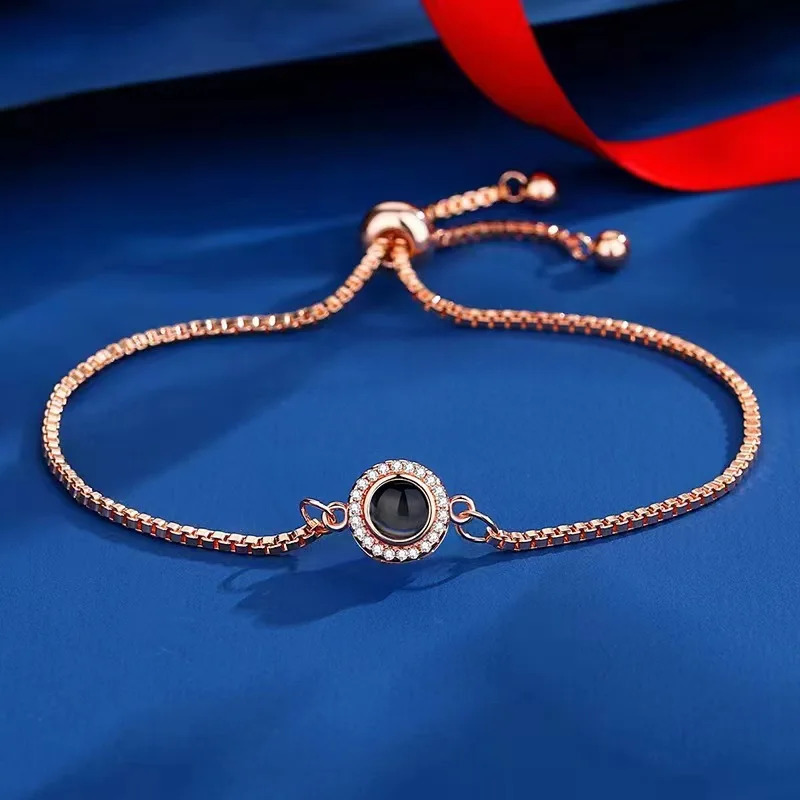 Customized Projection Bracelets Nano-Engraved Personalized Po Projection Jewelry Commemorative Gifts For Couples And Friends 250430