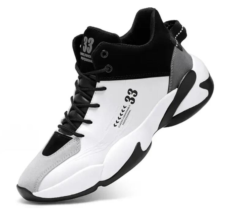 Mens High-top Basketball Shoes Thick Sole Non-slip Sports Shoes Trendy Youth Comfortable Athletic Shoes Tenis Para Hombre Z 5.1-1