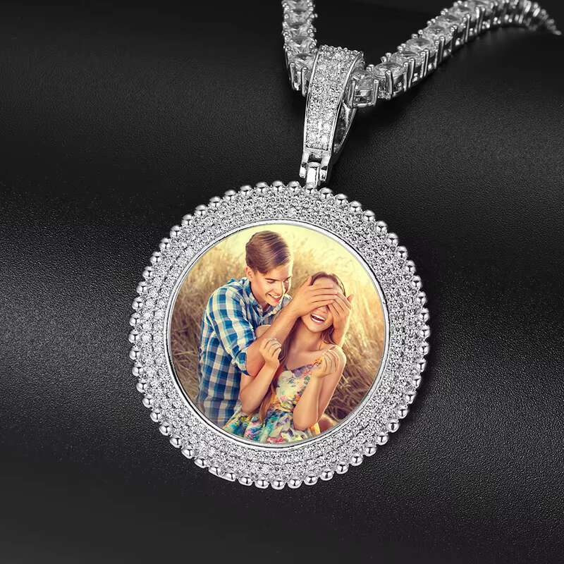 New Arrival 18K Gold Plated Picture Pendant Hip Hop Jewelry Iced Out Zircon Diamond Custom Necklace Pendant