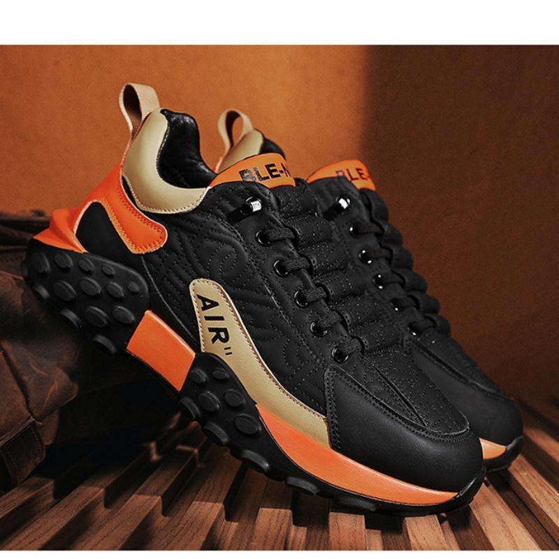 2025 free shipping men running shoes designer shoes beige thick soled anti slip sports shoes orange color sizes 39-44
