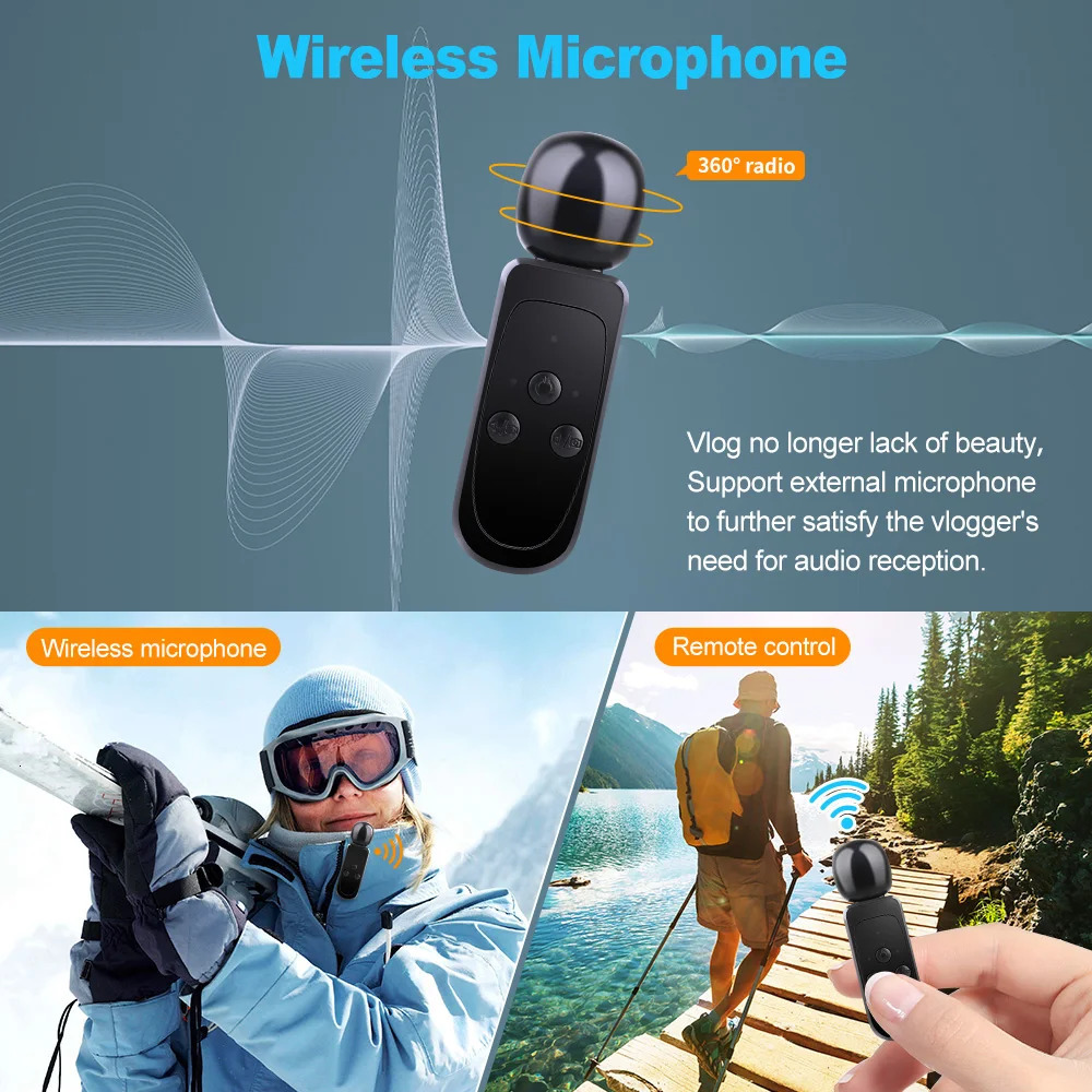 5K Action Camera 4K60FPS Dual IPS Touch LCD WiFi 170 ° 30M Waterproof 5X Zoom Shockproof Sports Camera with Remote Control 250425