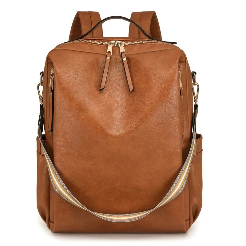 sellers Retro PU Leather Womens Bag - Retro Multi Pocket Shoulder Bag with Laptop Cover and Adjustable Shoulder Strap 250427