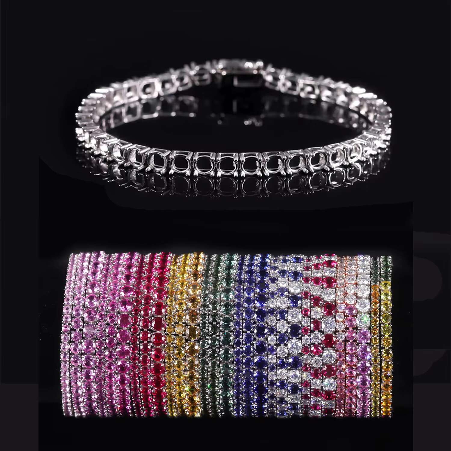 Abiding OEM ODM 9K 10K 14K 18K White Gold Semi Mount Bracelet 5mm 8 Inches Diamond Tennis Bracelet Mounting