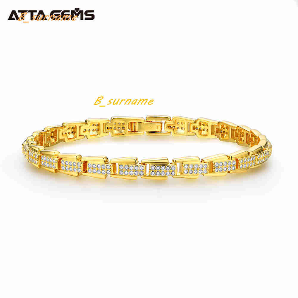 ATTA D Color VVS Moissanite 925 Sterling Silver 18K Gold Plated Bracelet Charm Moissanite Tennis Bracelet High Quality Gift