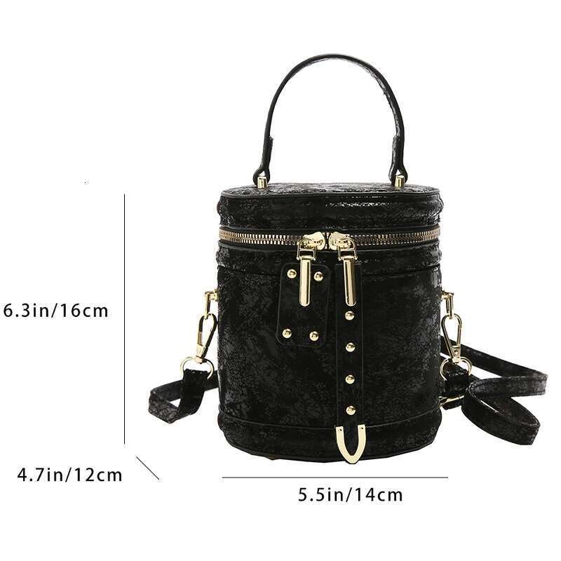 New PU Wine Bucket Shaped Women's Backpack Storage Handheld Bag Fashionable And Popular