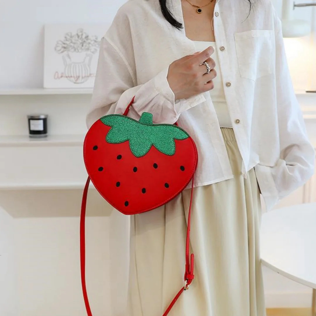 Womens Creative Cute Strawberry Bag Shoulder Cross Tote Bag 250425