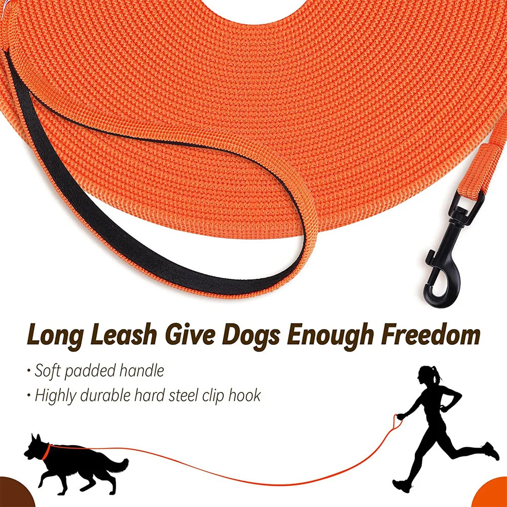 Nylon dog training strap walking pet leash long drawstring traction rope for small dogs 4.5M 10M 15M lead project 250427