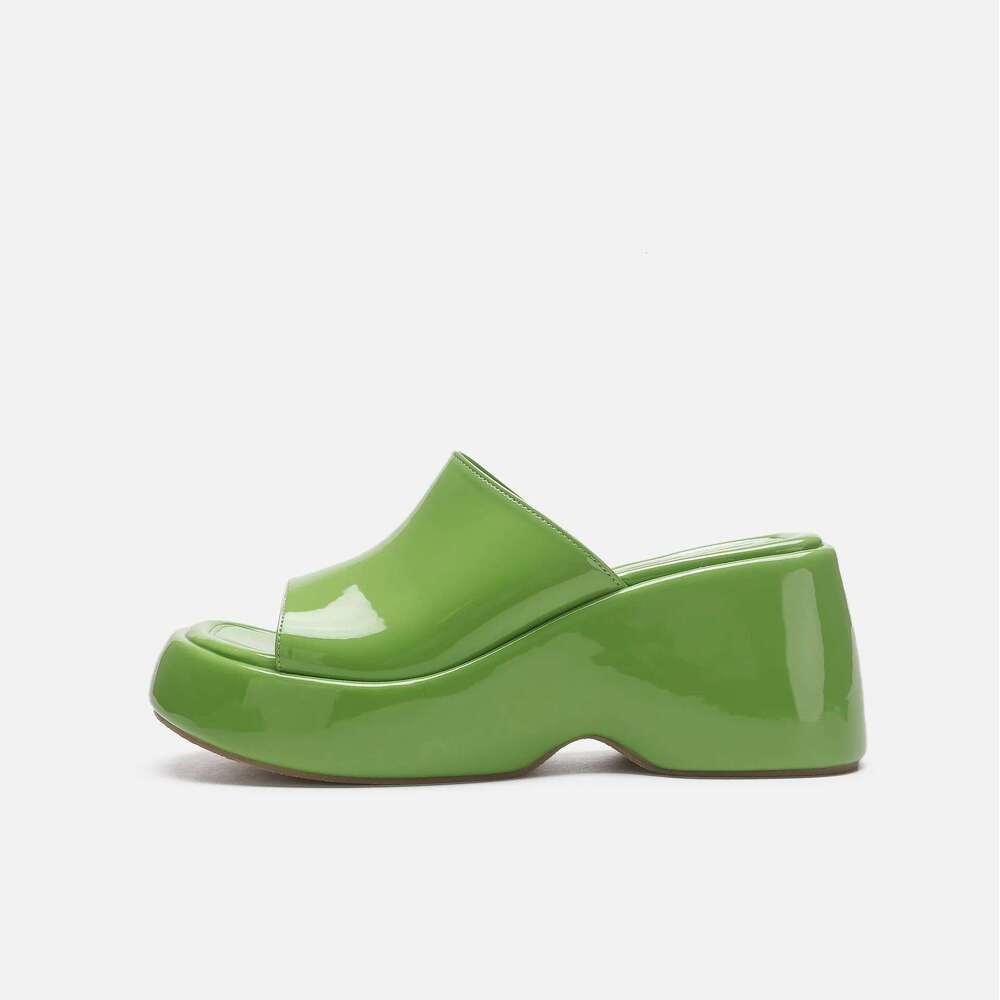 New Fashionable Sier High Heels Versatile Platform One Step Slippers Women Casual Comfort Sandals Party Shoes Wome