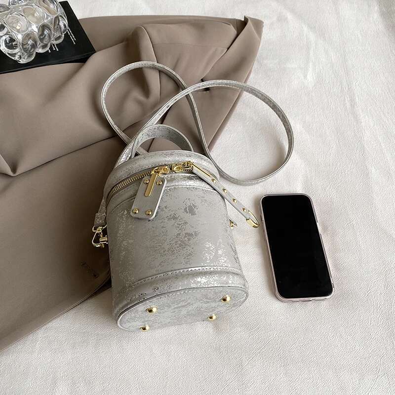 New PU Wine Bucket Shaped Women's Backpack Storage Handheld Bag Fashionable And Popular