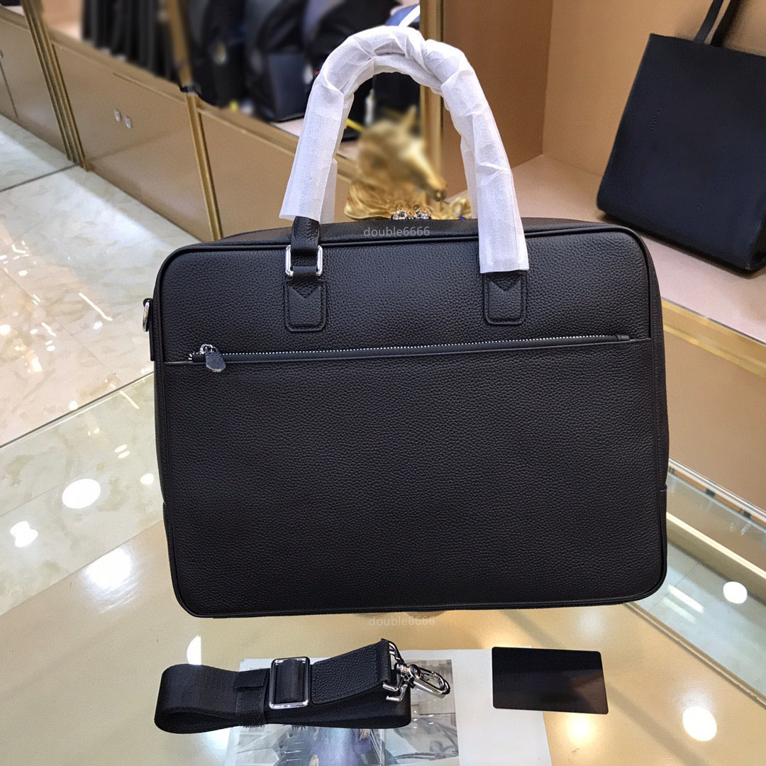 Famous designer men's pure leather black plain weave briefcase, messenger bag, laptop bag, business office bag, cross-body bag traveling bag shoulder bag purse handbag