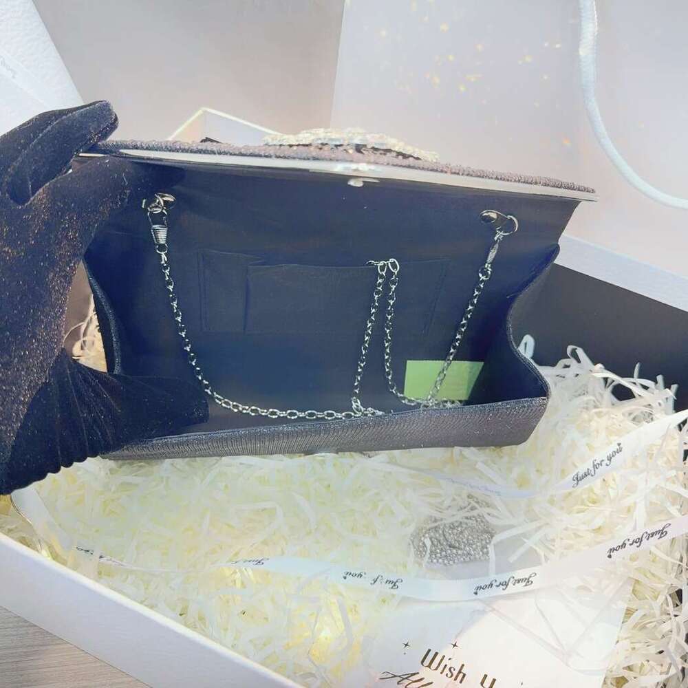 Dinner Bag New Diamond Studded Hand Held Wedding Birthday Party Evening Dress Bag Diagonal Cross Socialite Dinner Bag KQ