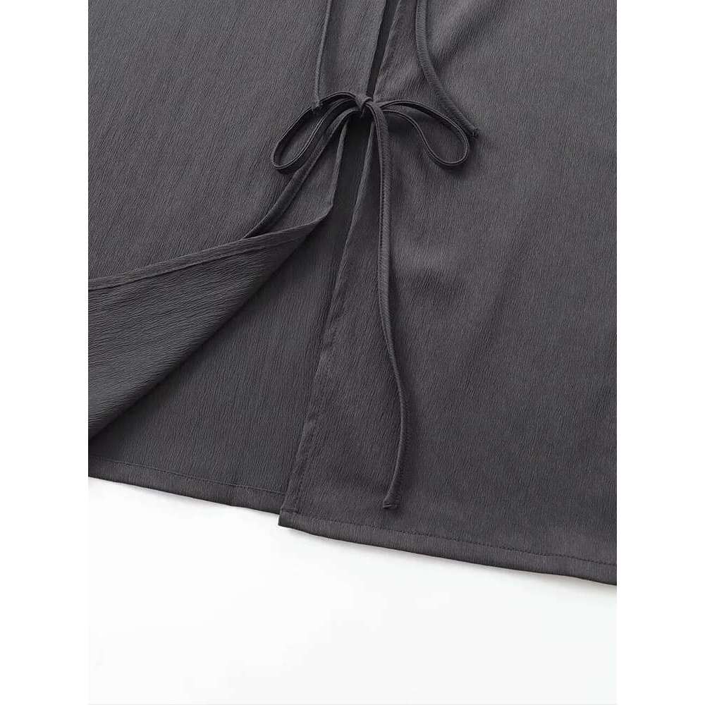 2024 European And American Style Women's Clothing New Fashion Temperament V-Neck Texture Kimono Shirt Trousers Suit