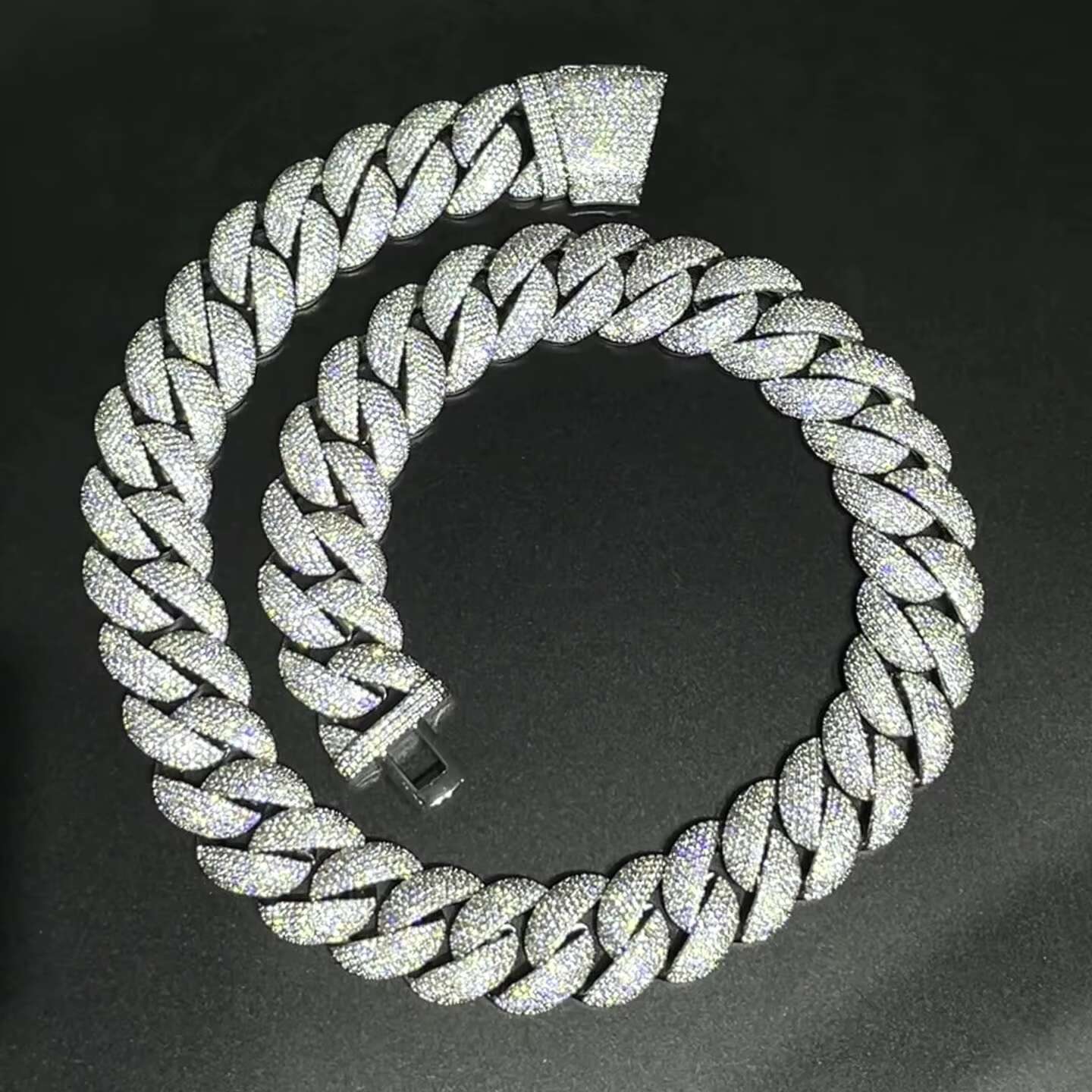 2025 Hip Hop Jewelry 22mm Iced Out 5-Row Diamond Chunky Miami Cuban Link Bracelet Fashion Chains Necklace