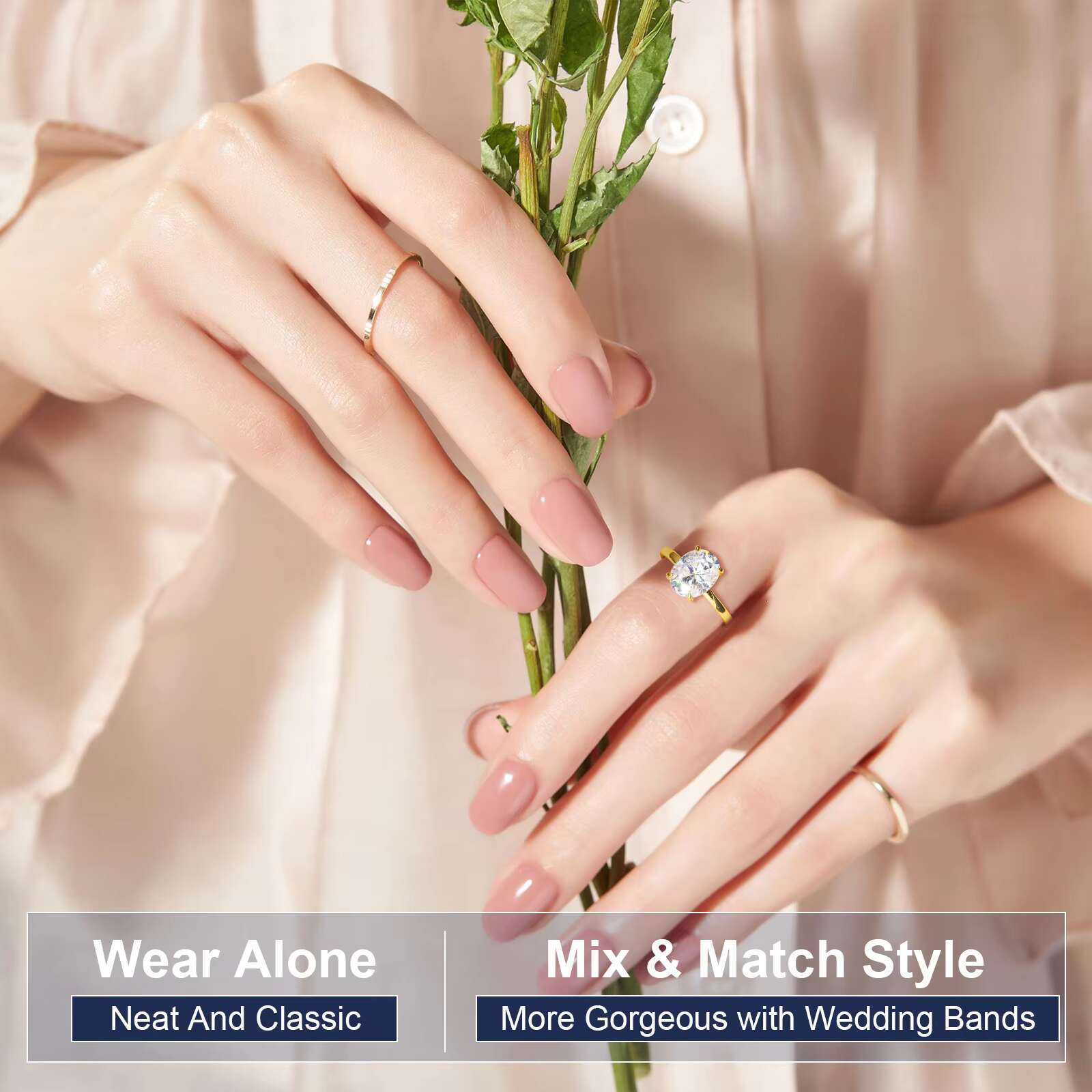 Luxury Jewelry Wholesale 1.5ct-3ct 925 Sterling Silver VVS Oval Cut Moissanite Diamond Engagement Band Ring for Women