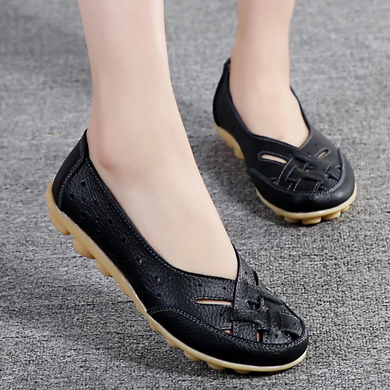 Women Flat Shoes Breathable Leather Shoes For Women Loafers Soft Leather Flats Shoes Female Casual Zapatos Para Mujeres 250421